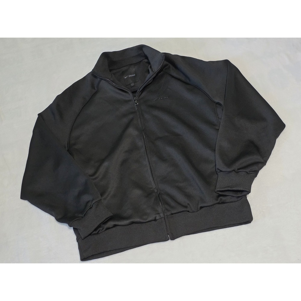 NikeSKIMS Nike x SKIMS XS Matte Black Tricot Oversize Track Jacket Obsidian NWOT